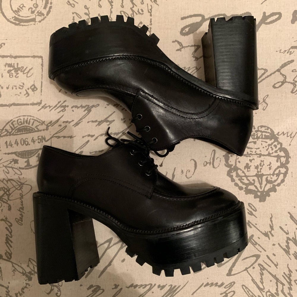 Free People Leather Platform Shoes - Picture 6 of 9